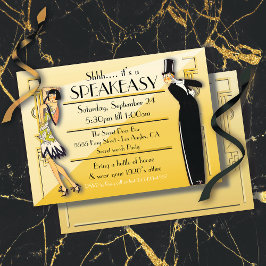 Speakeasy Flapper Great Gatsby Party Invitación