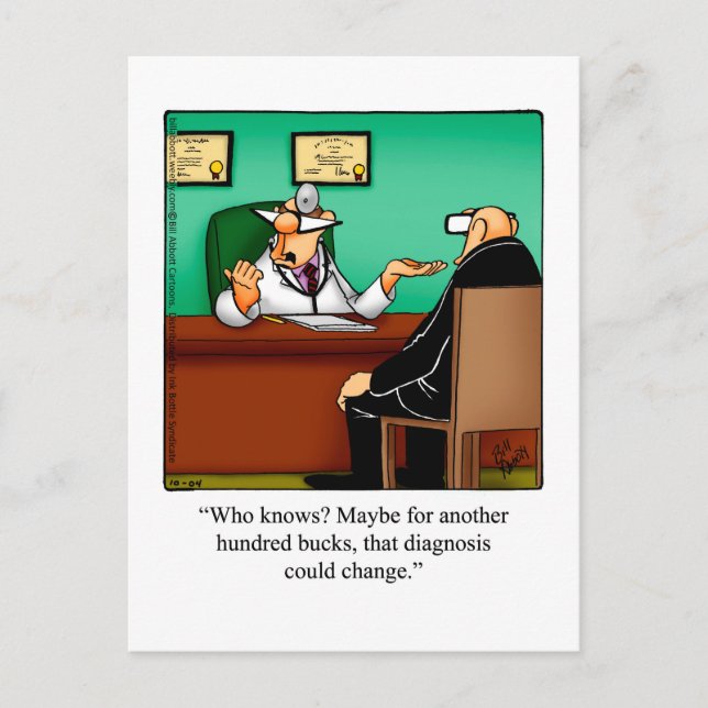 "Spectickles" de la tarjeta postal Get Well Humor (Anverso)