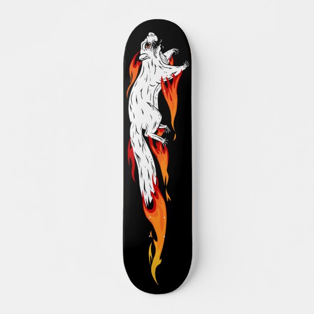 Speedy Squirrel Fiery Flames Skateboard Deck (Anverso )