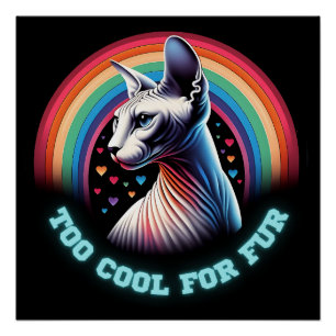 "Sphynx Cat Funny Sayings" Pared Art Glossy Poster