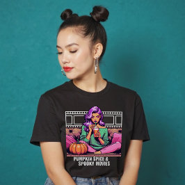 Spice de calabaza y espeluznante camiseta de pelíc