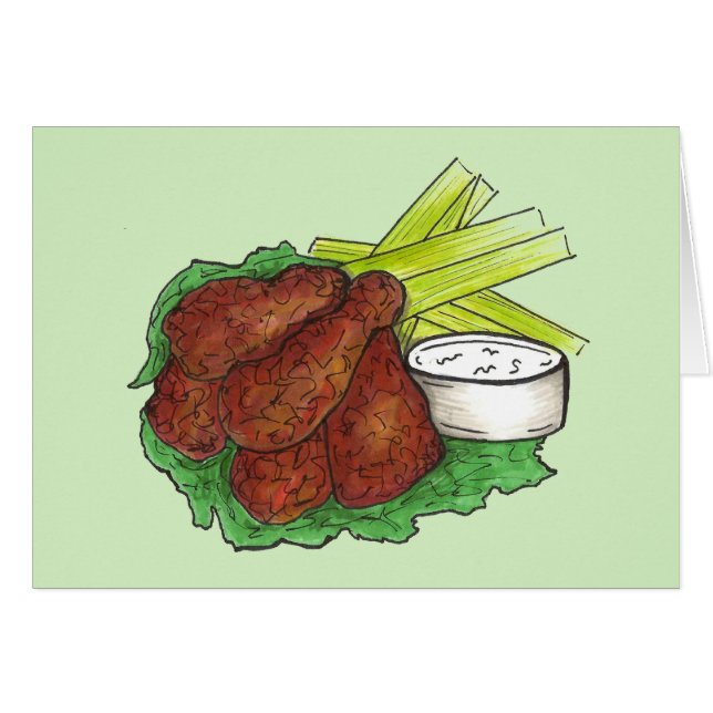 Spicy BBQ Buffalo Alas de pollo New York Bar Food (Anverso (Horizontal))