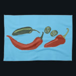 Spicy chiles jalapeno toalla de cocina<br><div class="desc">Decore su cocina con esta divertida y picante toalla de jalapeno. ¡Hace un gran regalo para el boda o para el ama de casa! Puede personalizar y agregar texto también. Revisa mi tienda por muchos más colores y patrones!</div>