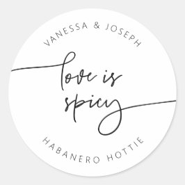 Spicy Jam Jar Label Wedding Pegatina Favor G400