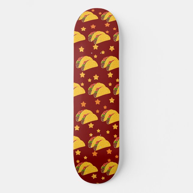 Spicy Tacos y Stars Skateboard (Anverso)