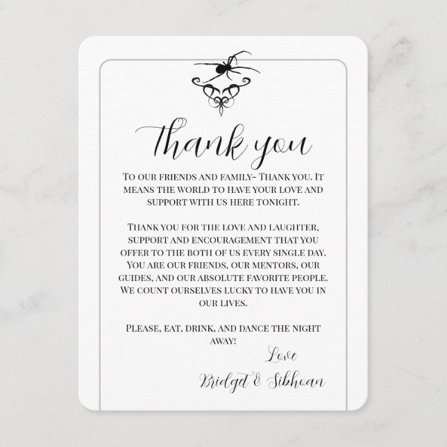 Spider Gothic Boda Gracias Tarjeta De Recepción (Anverso)