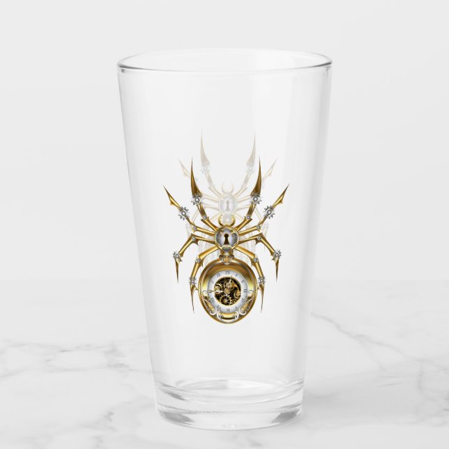 Spider Steampunk sobre fondo morado (Anverso)