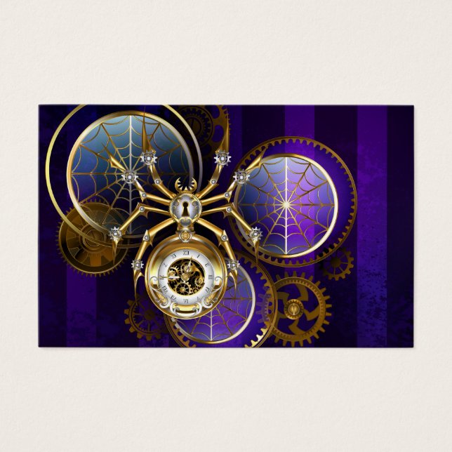 Spider Steampunk sobre fondo morado (Anverso)