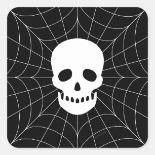 Spiderweb Skull Pegatina