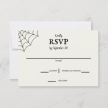Spiderwebs Boda gótica blanca y negra RSVP