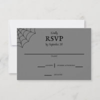 Spiderwebs Boda gótica negra y gris RSVP