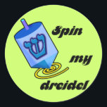 Spin My Dreidel Pegatinas<br><div class="desc">Girar mi Dreidel. Diseño humorístico de Chanukah.</div>