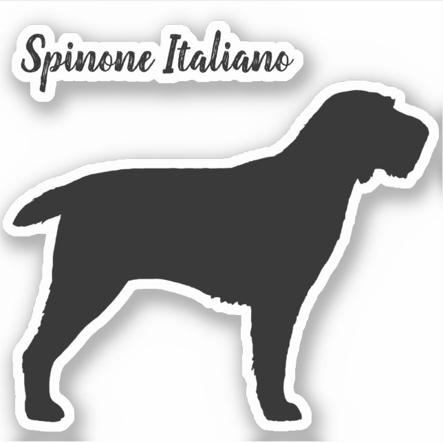 Spinone Italiano Dog Silhouette Vinyl Pegatina (Anverso)