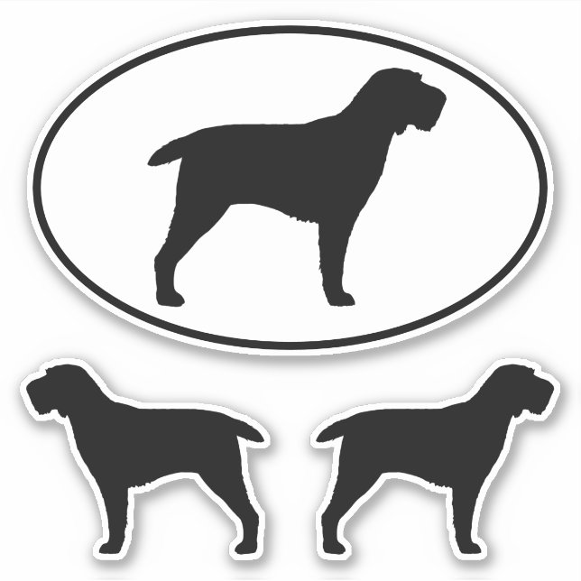Spinone Italiano Dog Silhouettes Vinyl Pegatina Se (Anverso)