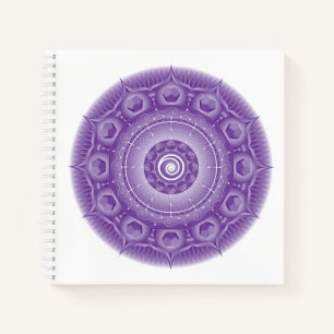 Spirit Dodecahedron Mandala Cuaderno cuadrado púrp
