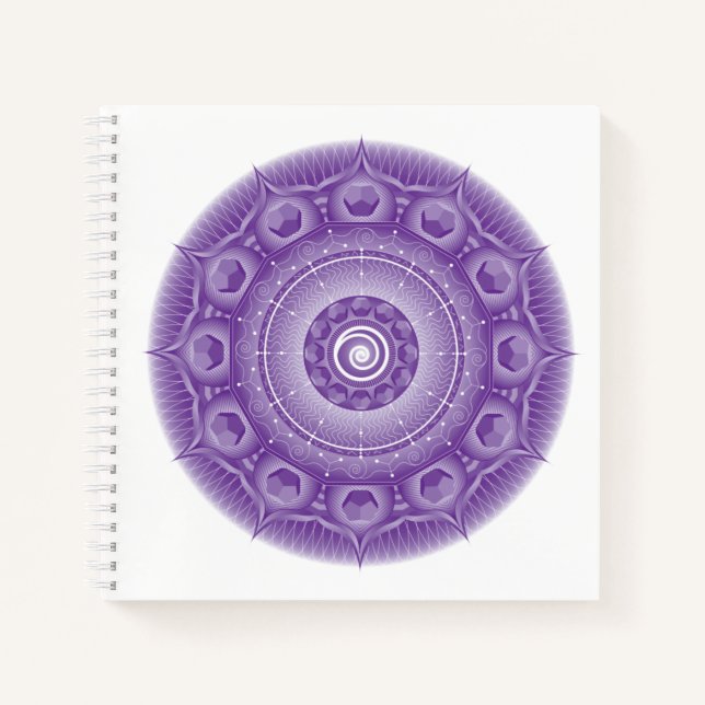 Spirit Dodecahedron Mandala Cuaderno cuadrado púrp (Anverso)