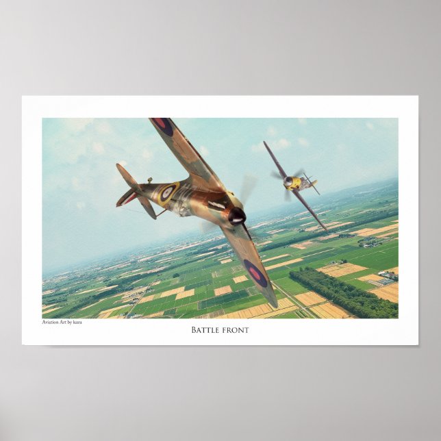 "Spitfire", Poster de arte de aviación (Frente)