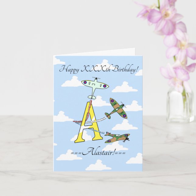 Spitfires Cielo Azul Una Tarjeta de Cumpleaños (Orquídea)