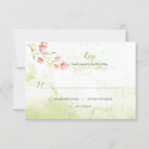Splash de color de agua verde y floral rosa RSVP