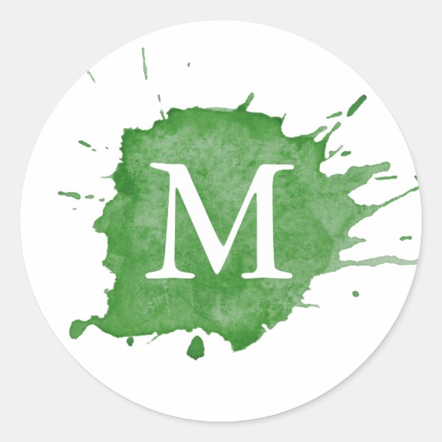 Splash De Pegatina De Monograma De Color (Anverso)