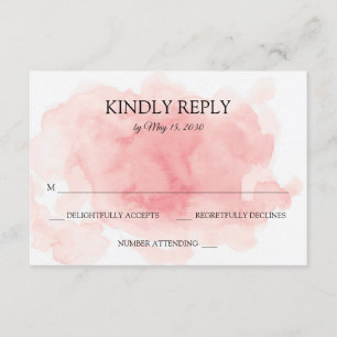 Splash de tarjeta RSVP de boda rosa