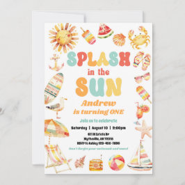 Splash En La Invitación A La Fiesta De Cumpleaños