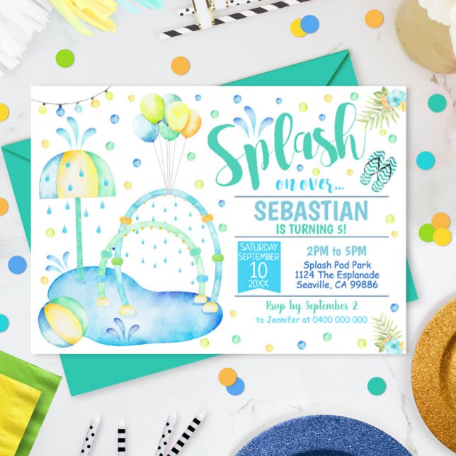 Splash Pad Invitación Parque Acuático Nacimiento N (Subido por el creador)