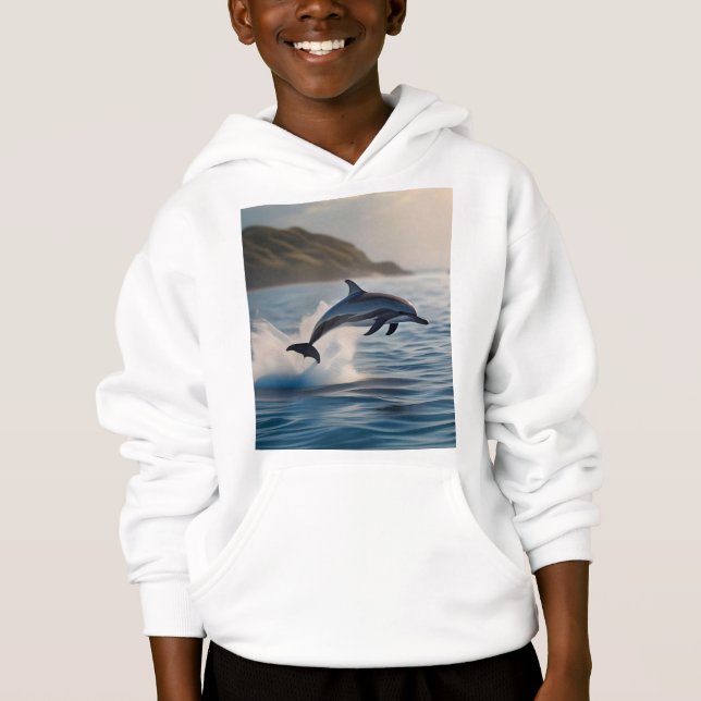 Splashing Leaping Dolphin: A Dance of Joy in Ocean (Anverso)