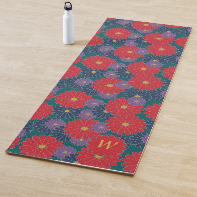 Splashy Fall Floral Yoga Mat (In situ)