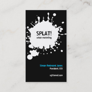 ¡Splat! Tarjeta de visita blanca