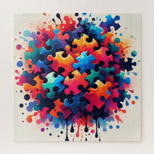 Splatter Paint Puzzle Pieces (Vertical)