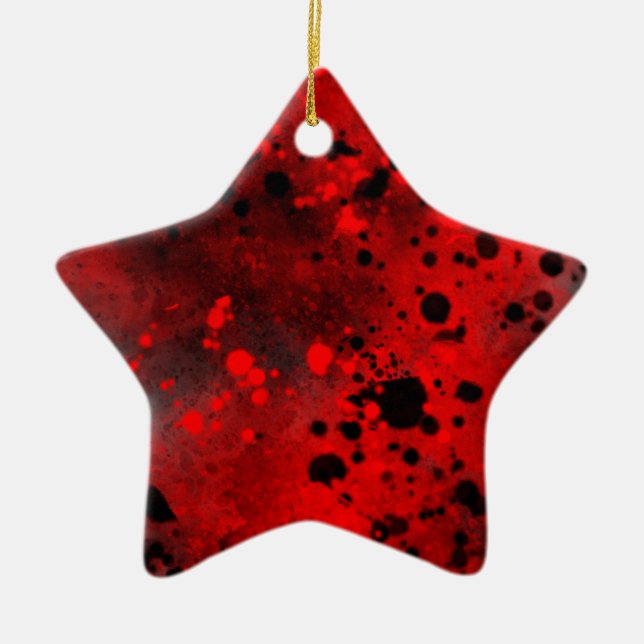 Splatter rojo y negro Decoración cerámica (Frente)