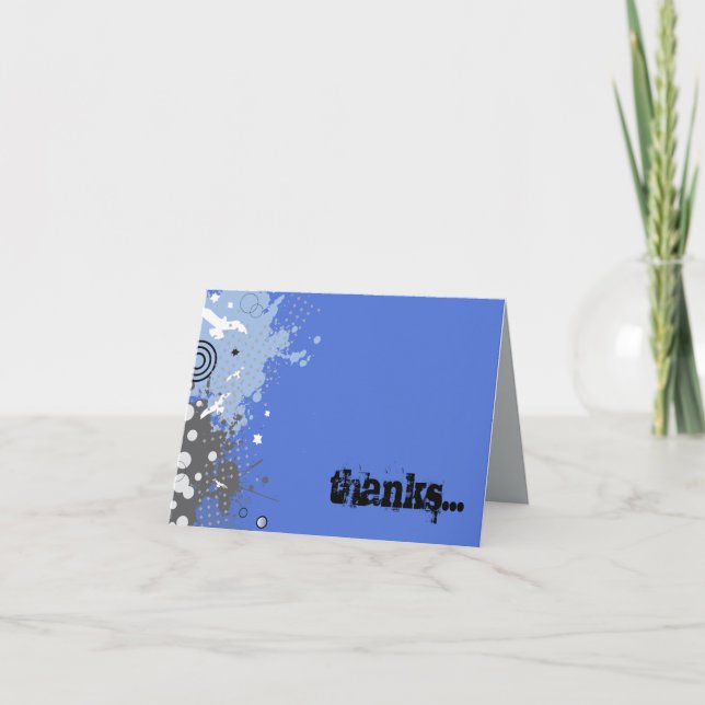 SPLATTERED Bar Mitzvah Tarjeta de agradecimiento (Anverso)