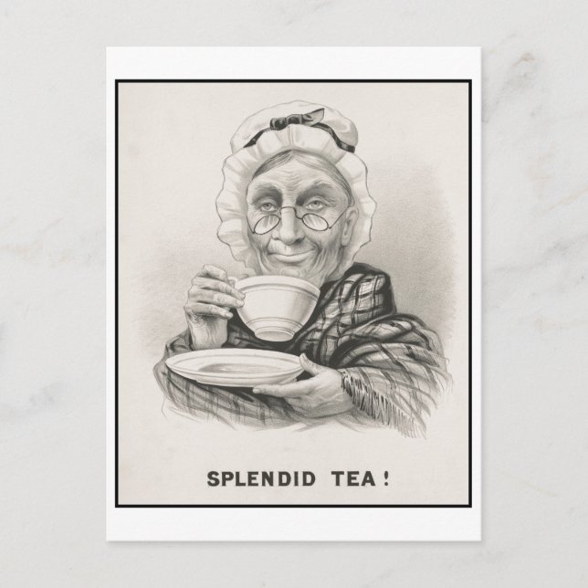 Splendid Tea Funny Postal Vintage (Anverso)