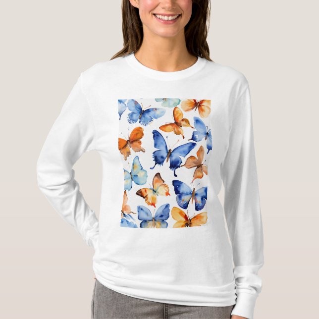"Splendor de primavera: camiseta de mujeres maripo (Anverso)