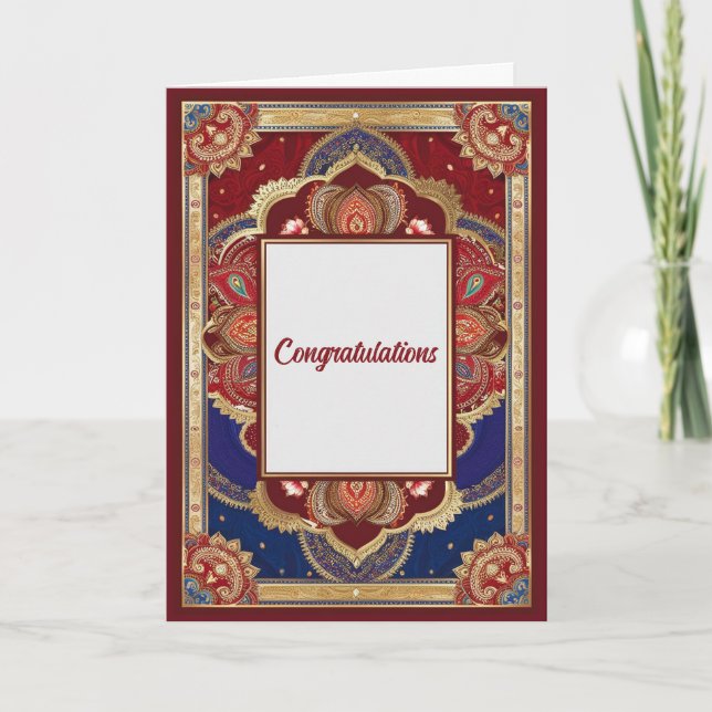 Splendor tradicional - Tarjeta Boda de estilo Rega (Anverso)