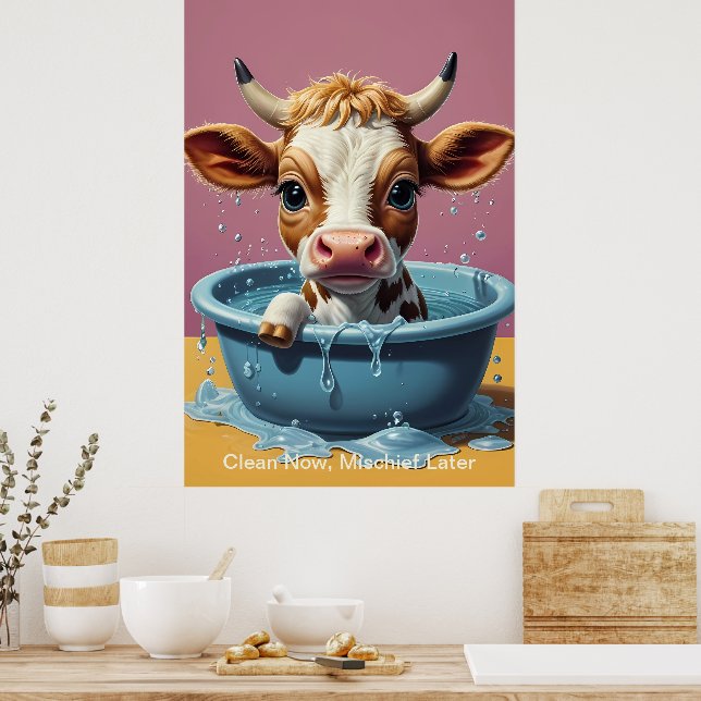 Splish Splash Cute Posters graciosos con citas (Cocina)