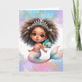 Splish Splash Mermaid Fiesta Tarjeta de cumpleaños