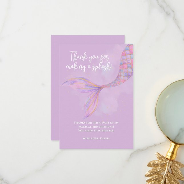 Splish Splash Mermaid Gracias Tarjeta (Anverso/Reverso In Situ)