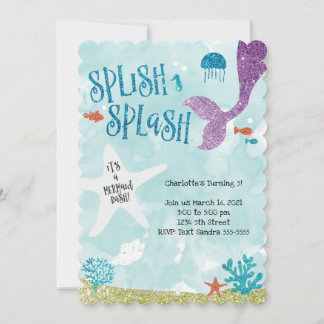 Splish Splash Sirvienta Bash Invitación al cumplea