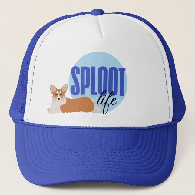 Sploot Life Corgi Dog Funny Blue Gorra (Anverso)