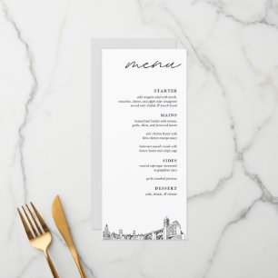 Spokane Skyline Moderno menú Boda para cenar