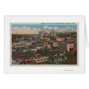 Spokane, WA - opinión del horizonte del centro de