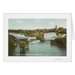 Spokane, WA - Vista de las cataratas y el río