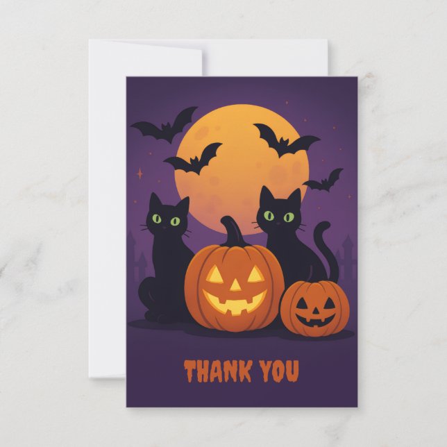 Spookie Cute Halloween Tarjeta de agradecimiento - (Anverso)