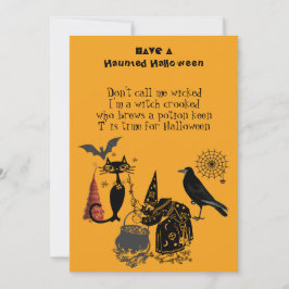 Spooktacular Halloween Poem Black Cat Raven Witch