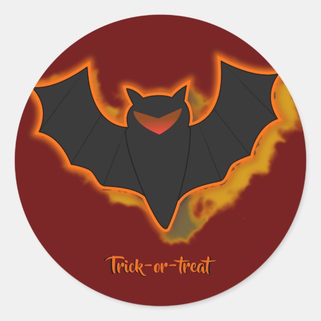 Spooky Bat Halloween Pegatina - Tema rojo (Anverso)