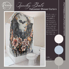 Spooky Bats Halloween Shower Cortina