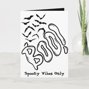 Spooky Bats Y la tarjeta de Halloween BOO Degien