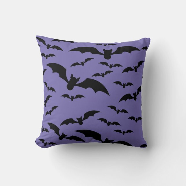Spooky Black Bats Happy Halloween Cojín decorativo (Anverso)